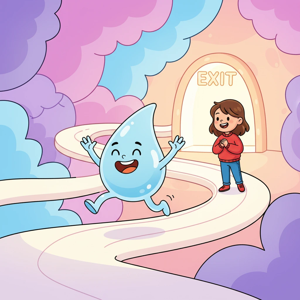 Dalje, Ana je srela Uru Kapljicu Urina, koji je veselo skakutao. "Ja sam Uro! Pomažem tvom tijelu da izbaci sve ono što mu više ne treba, tako da ostane čisto i zdravo", objasnio je. Uro Kapljica Urina, plava, prozirna kapljica vode s veselim licem i malim nogama, skakuće po stazi koja vodi prema "izlazu" iz tijela, simbolizirajući bubreg i mokraćni mjehur. Ana ga prati pogledom, smiješeći se.