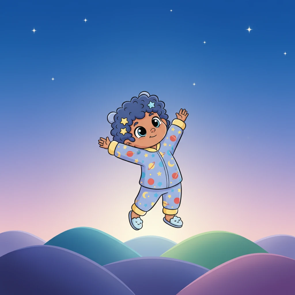 With a final, loving glance at the waking world, Milo stretched and gave a soft, sleepy wave. He slowly, gracefully began to drift away, sinking behind the hills as the sky transformed from pastel to brilliant blue.