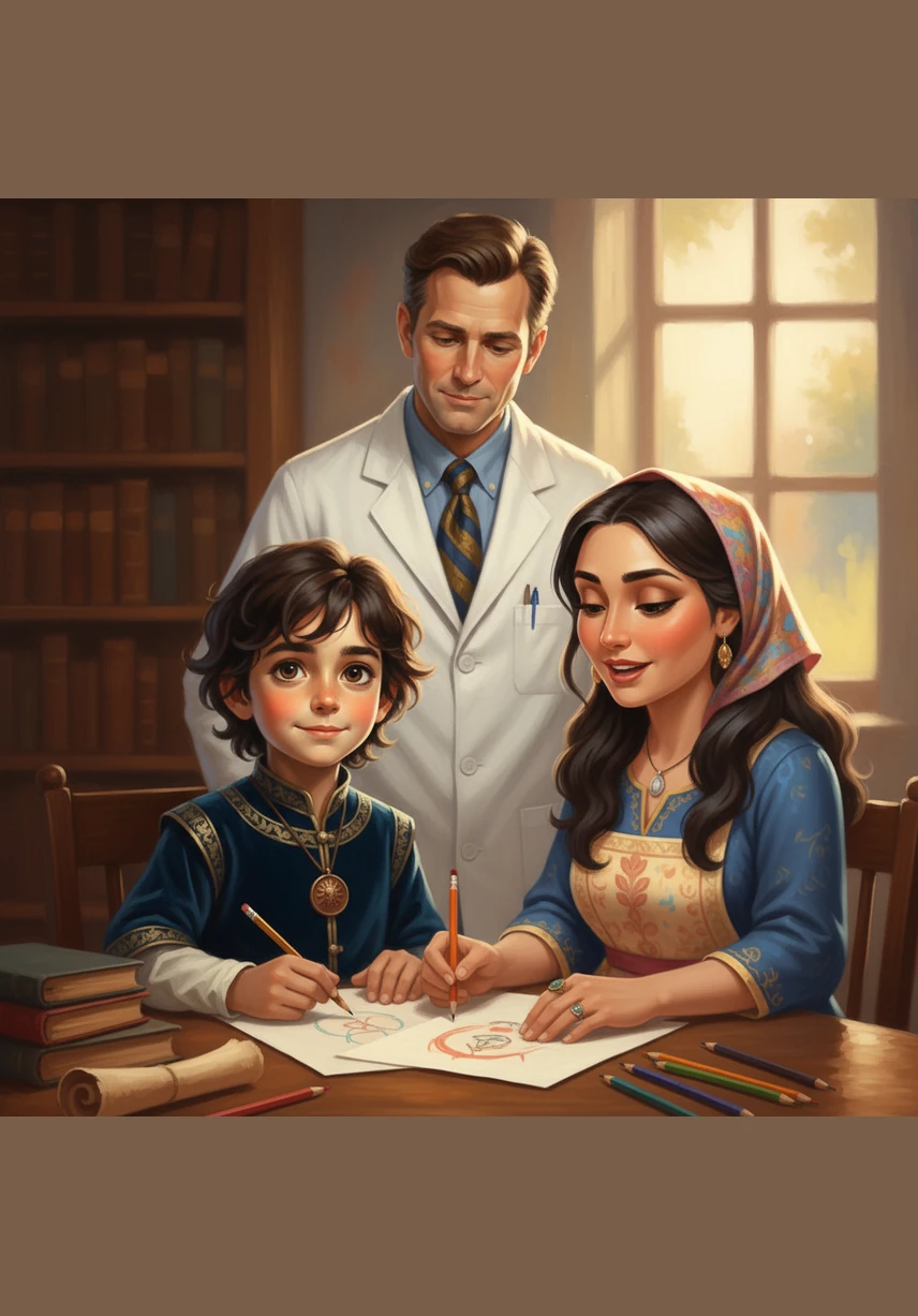 كان زين طفلاً يحب اللعب والرسم، لكن عالمه كان صامتاً تماماً كلوحة زيتية هادئة. كان يراقب حركات شفاه الناس وعصافير الحديقة دون أن يسمع أي صوت يخرج منها، مكتفياً بابتسامته الرقيقة.