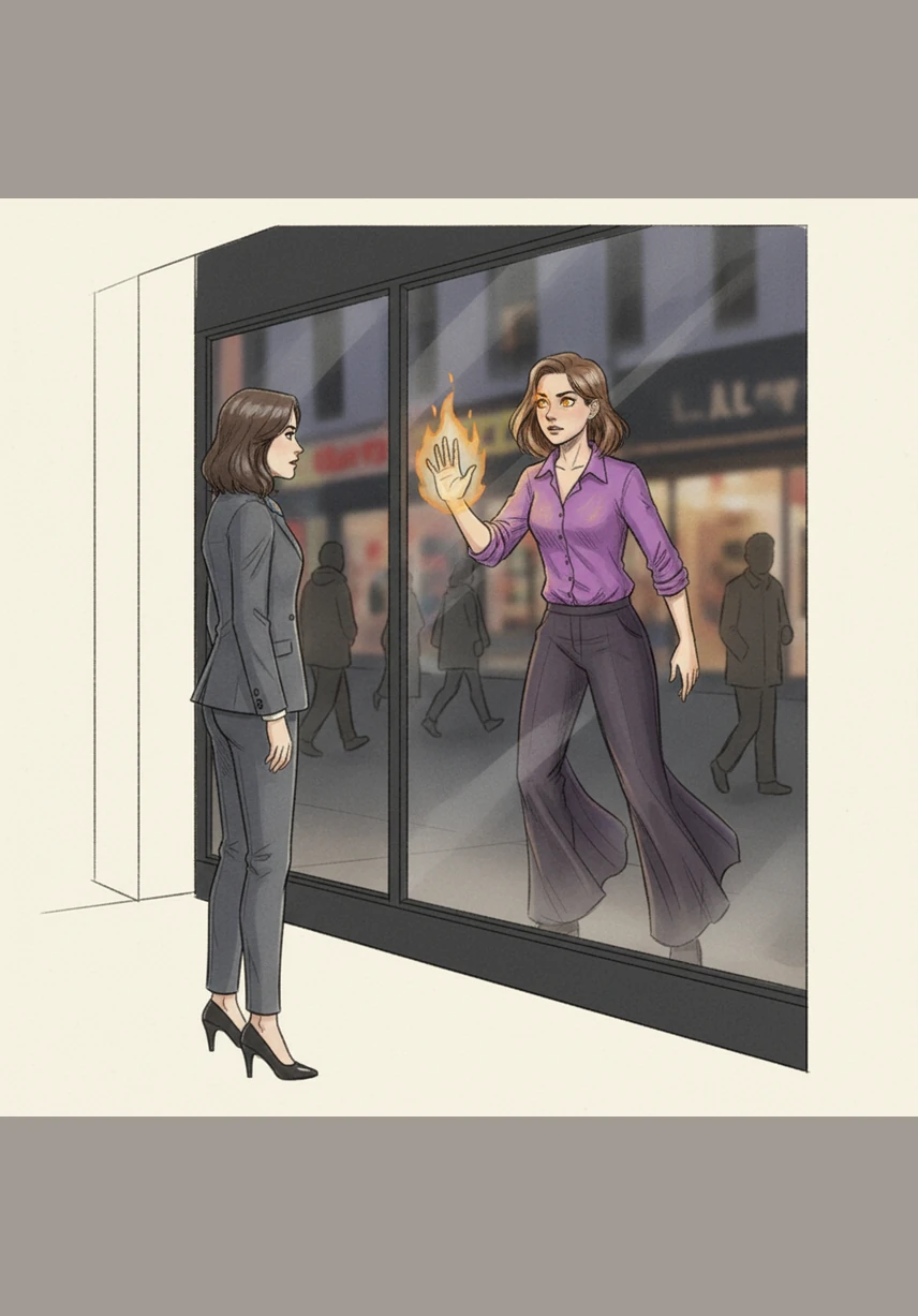 Проходя мимо витрины, Алиса на мгновение замерла, увидев в отражении не привычную офисную сотрудницу, а яркую и дерзкую женщину с пламенем в глазах. Эта внутренняя версия её самой тянула руку к стеклу, умоляя выпустить её на свободу из плена серых будней.