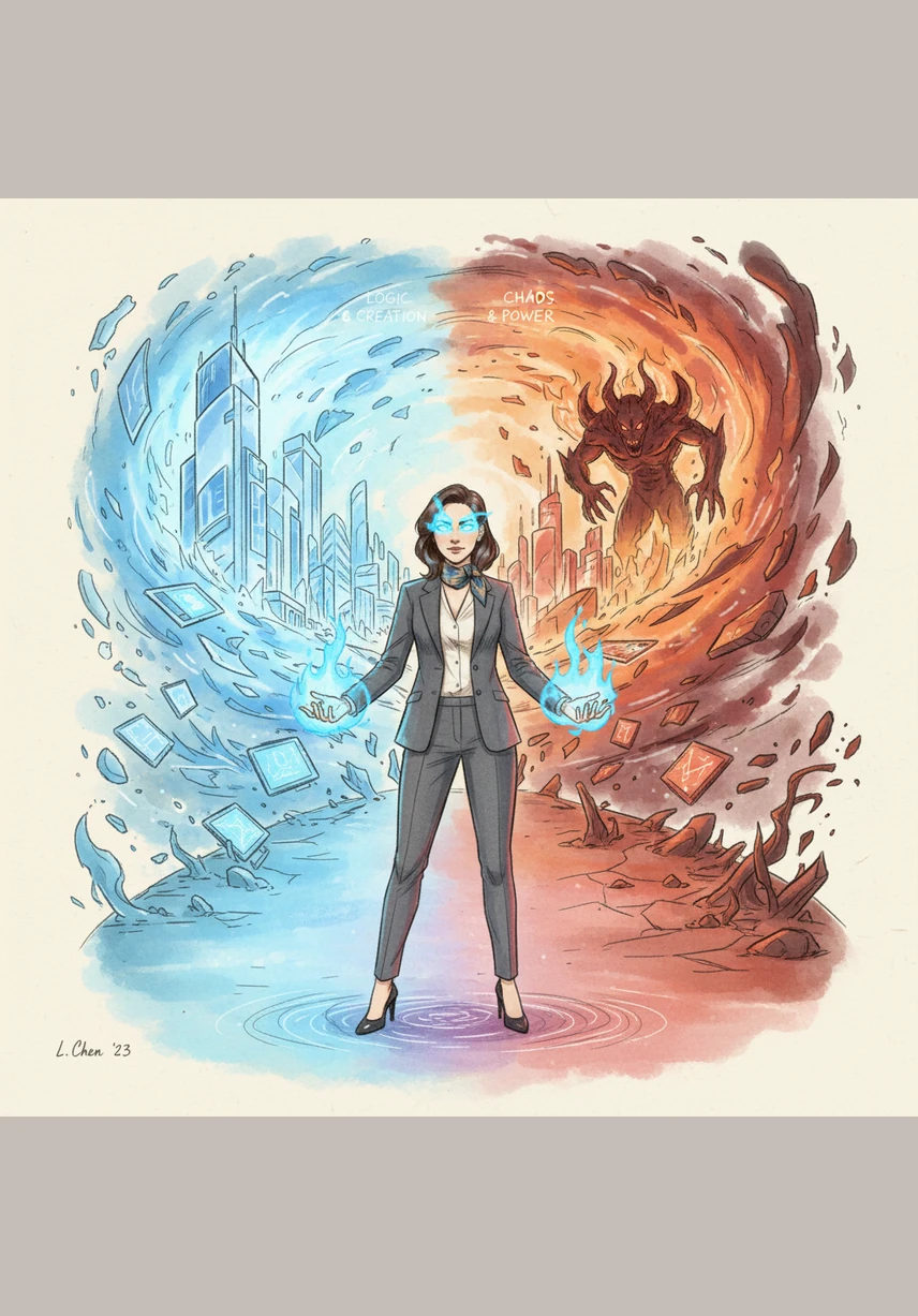 Перед Алисой возникла призрачная развилка: одна дорога вела назад к уютной, но фальшивой безопасности, а другая уходила в сияющую неизвестность. Ветер перемен развевал её волосы, и она чувствовала, как старая жизнь осыпается пеплом у её ног.