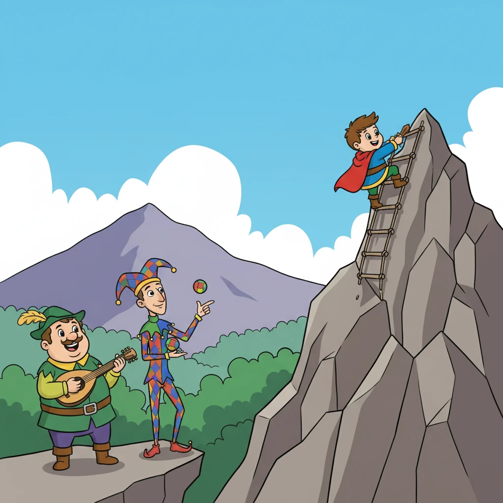 They journeyed through enchanted forests and across treacherous mountains. Along the way, they encountered Dave, a jovial minstrel, and Eugenio, a philosophical jester. They all helped on their journey.