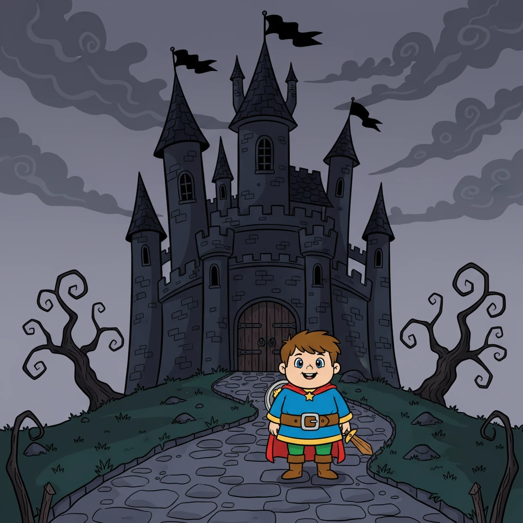 Their path led them to a grand castle, where Deleuze had imprisoned Martin Heidegger, a stern philosopher who had lost his smile. The castle was dark and gloomy.