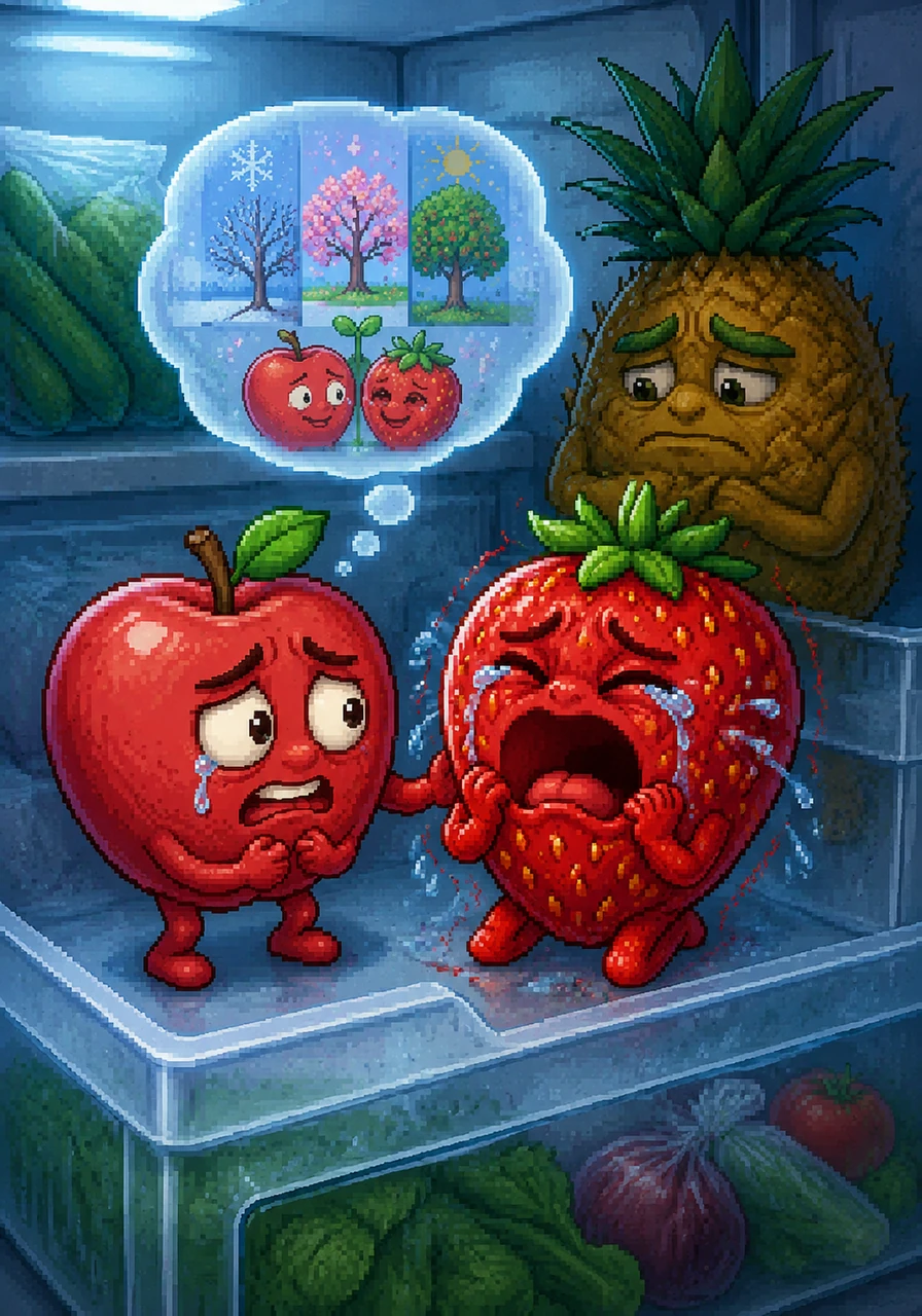 Arthur’s voice trembles with heartbreak as he reminds Stella of the three long seasons they spent together in the cold crisper drawer. He mentions their upcoming little seedling, causing Stella to break into a loud wail of despair.