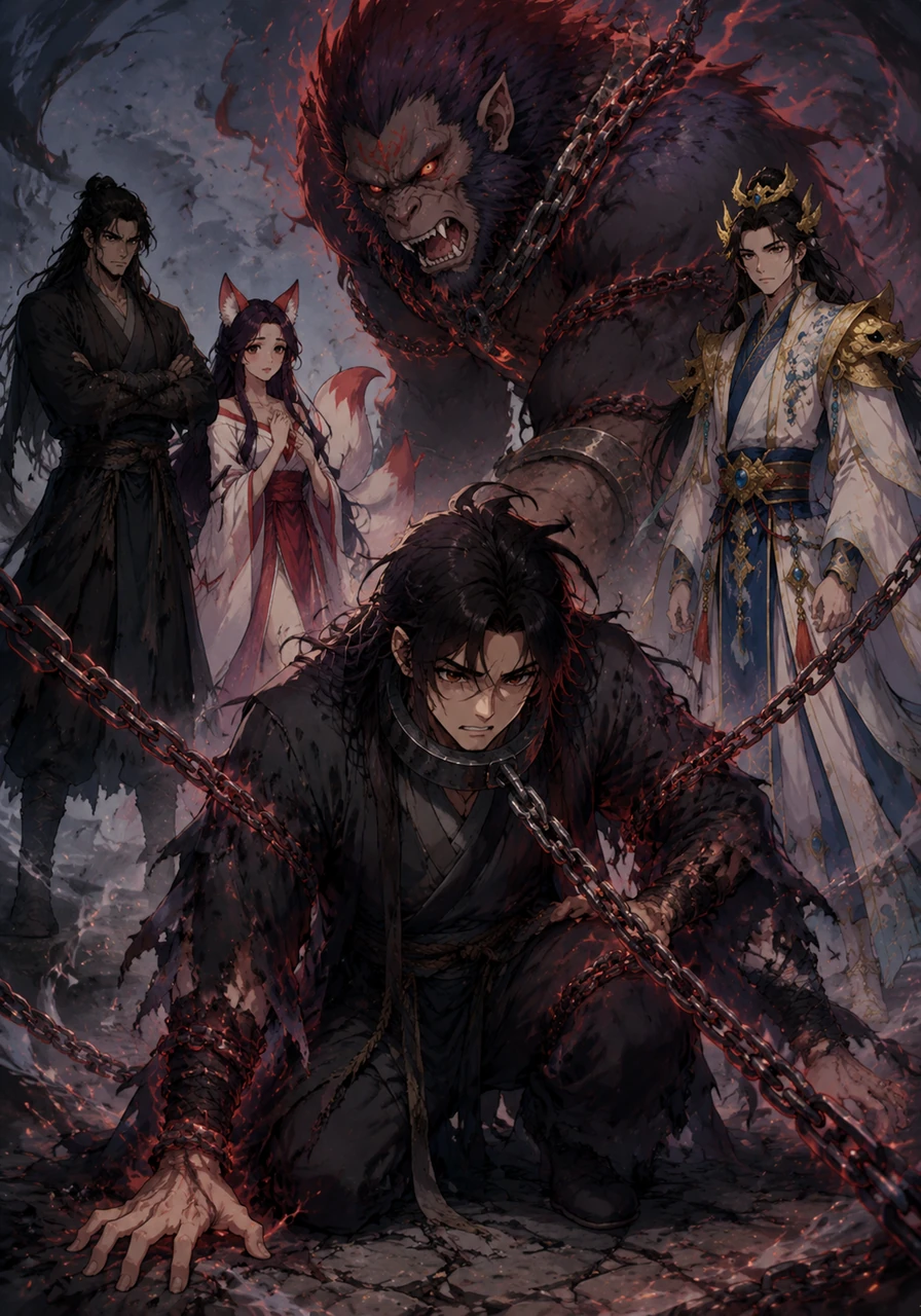 Hundreds of years pass, and the fox spirit is reborn into a completely different form, a young man named Zhu Yan. Because of the karmic consequences of altering time in his past life, he is now bound to the fierce and formidable physical form of a demonic ape spirit.