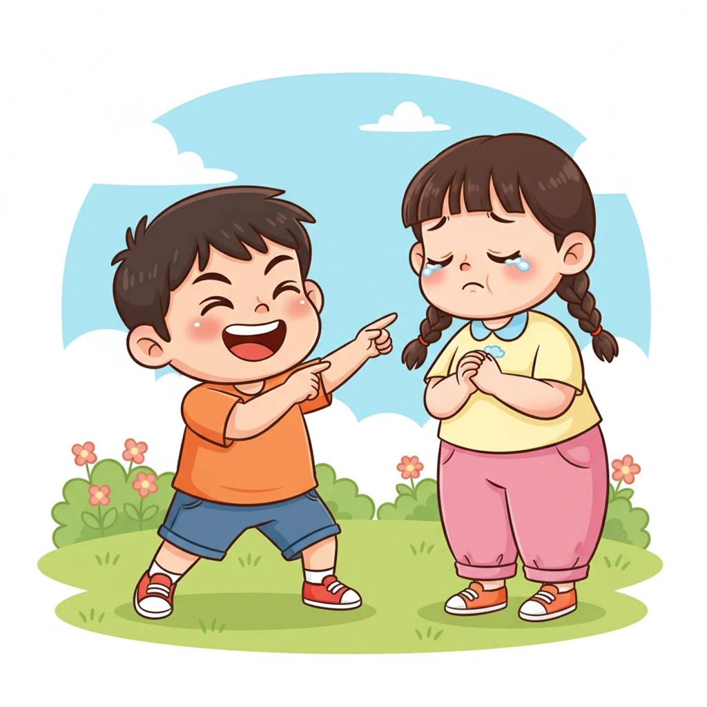 乐乐是个四年级的小男孩，他有一个六年级的姐姐，胖乎乎的。乐乐总是觉得姐姐又胖又笨，把欺负她当作每天的乐趣。他会指着姐姐圆滚滚的脸蛋哈哈大笑，完全不顾姐姐的感受。