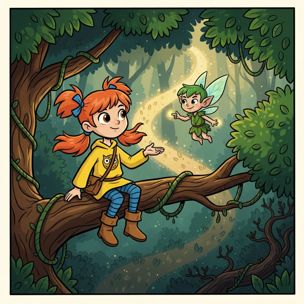 As she climbed higher, she encountered a playful pixie named Pip. Pip was mischievous and led her astray, but Willow, with her gentle nature, convinced Pip to help her find the right path.