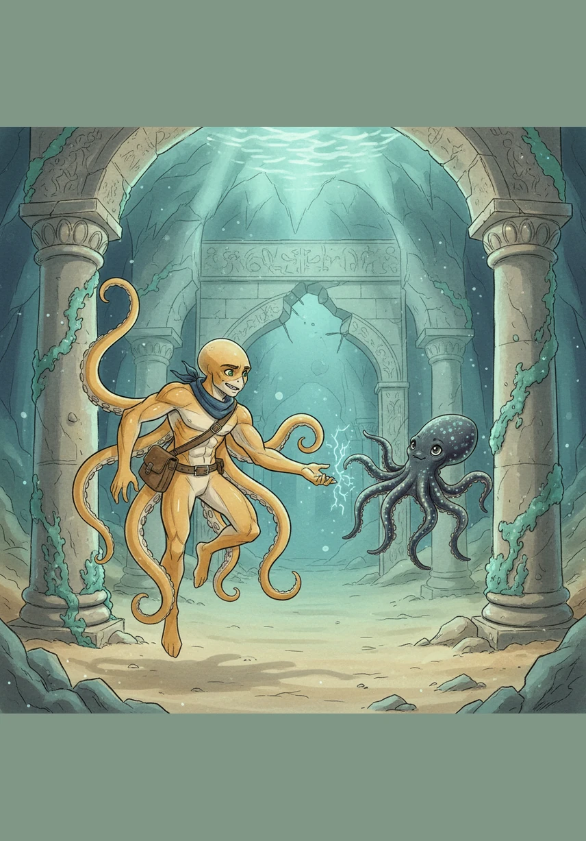 For two long years, they lived apart, sending messages through the currents using complex ink patterns and rhythmic flashes of light. Though oceans separated them, their hearts beat in sync with the pulsing rhythm of the tide, carrying whispers of love across the globe.