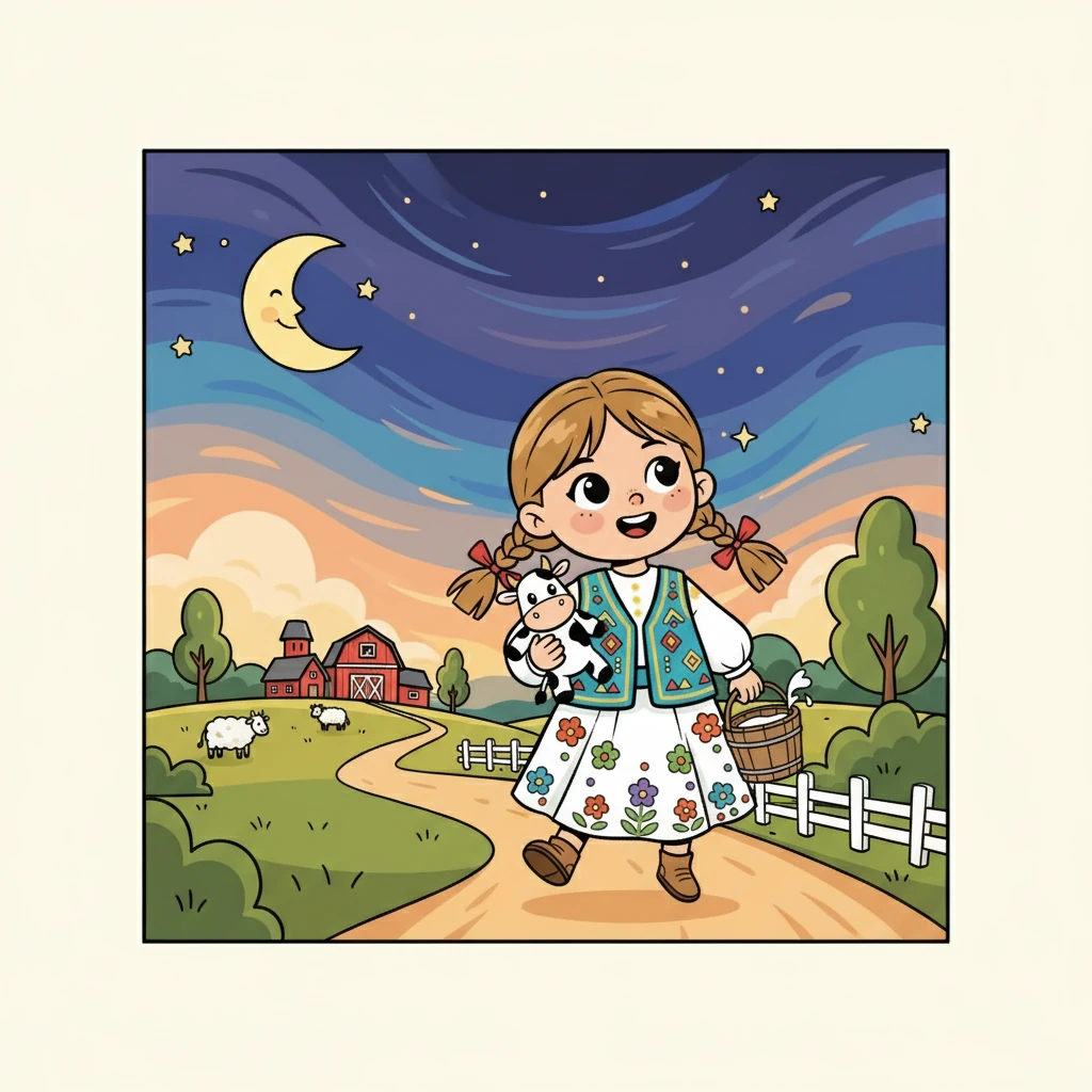 Кеш батты, Айгүл үйіне қайтты. Ол фермадағы қызықты күнін есіне түсірді. Айгүл жануарларды қатты жақсы көрді және олар туралы көп білді.