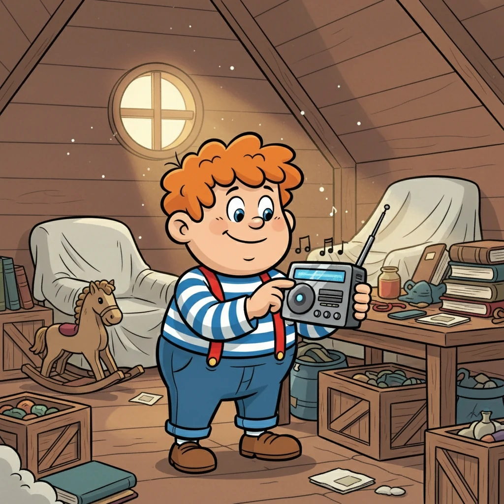 Un jour, alors qu'il explorait le grenier, Totoche découvrit un objet étrange. C'était un récepteur en DAB+, une technologie moderne qu'il ne connaissait pas. Intrigué, il décida de l'essayer.