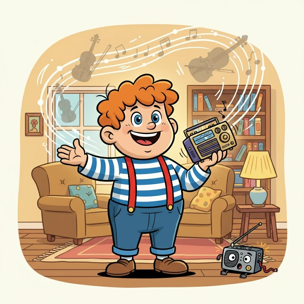 Après quelques manipulations, le récepteur DAB+ s'alluma. Et là, comme par magie, la musique classique remplit à nouveau la pièce ! Totoche était ravi, son cœur débordait de joie.