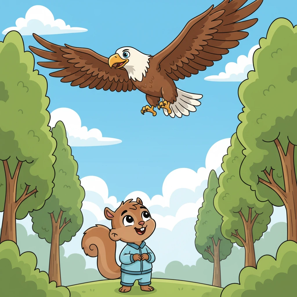 His greatest desire was to soar like the magnificent Eagle, who glided effortlessly high above the tallest trees. Tupi would gaze up, imagining the wind beneath his own tiny paws.