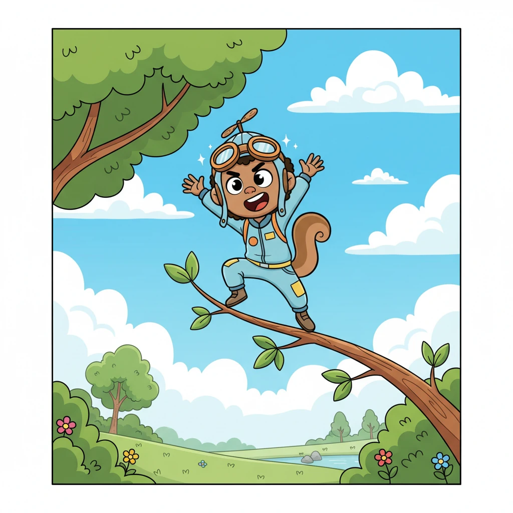 One sunny afternoon, Tupi decided to try. With a deep breath and a determined glint in his eye, he leaped from the highest, wobbling branch he could find, aiming for the sky.