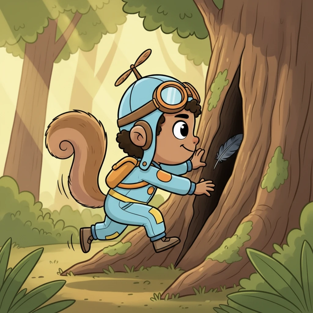 Without a moment's hesitation, Tupi sprang into action. He used his short, nimble legs to scamper fearlessly into the tiny crack where the giant bird was stuck, a place too small for any other bird.