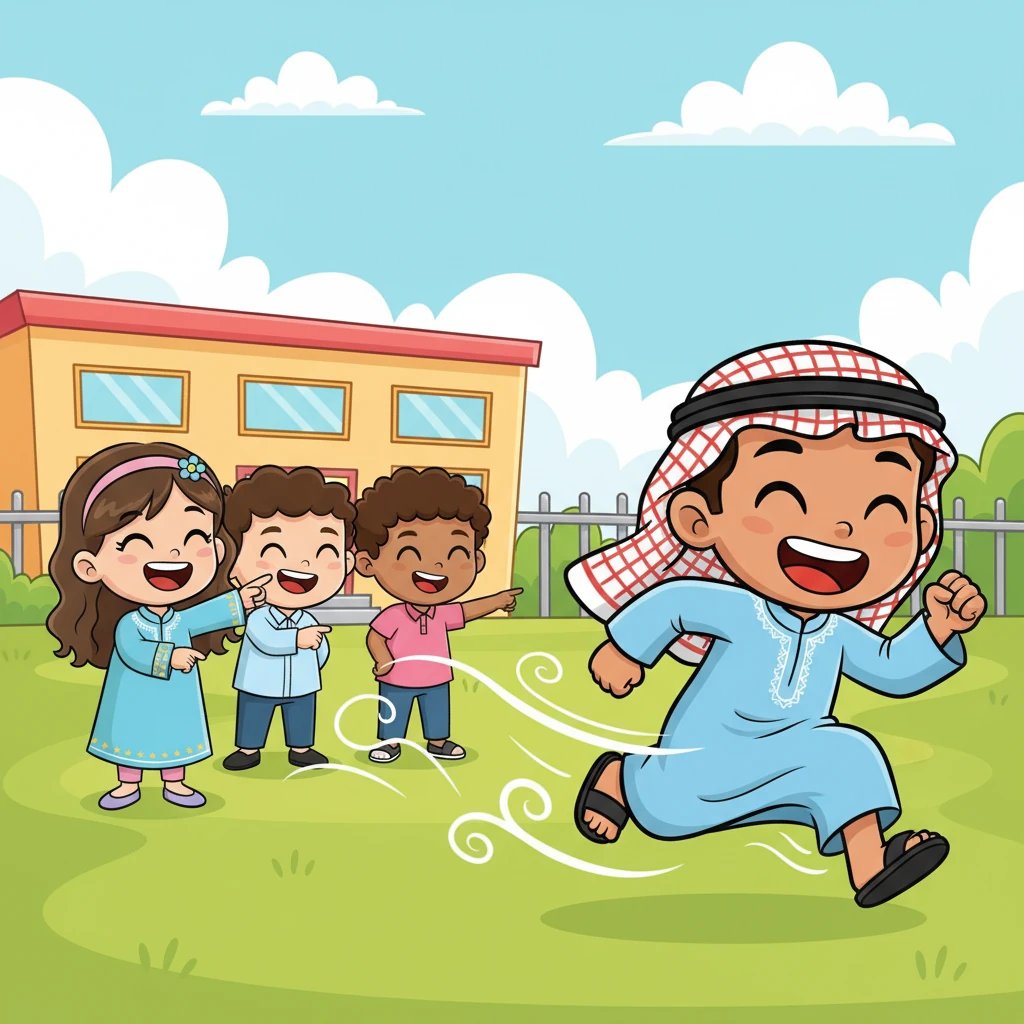 قفز أحمد، زميل ليلى، بحماس وقال: "إنه يركض كالريح!" تخيل الطلاب أحمد وهو يجري بسرعة الريح، وضحك الجميع، فقد فهموا كيف أن التعبير المجازي يضيف جمالاً للوصف.