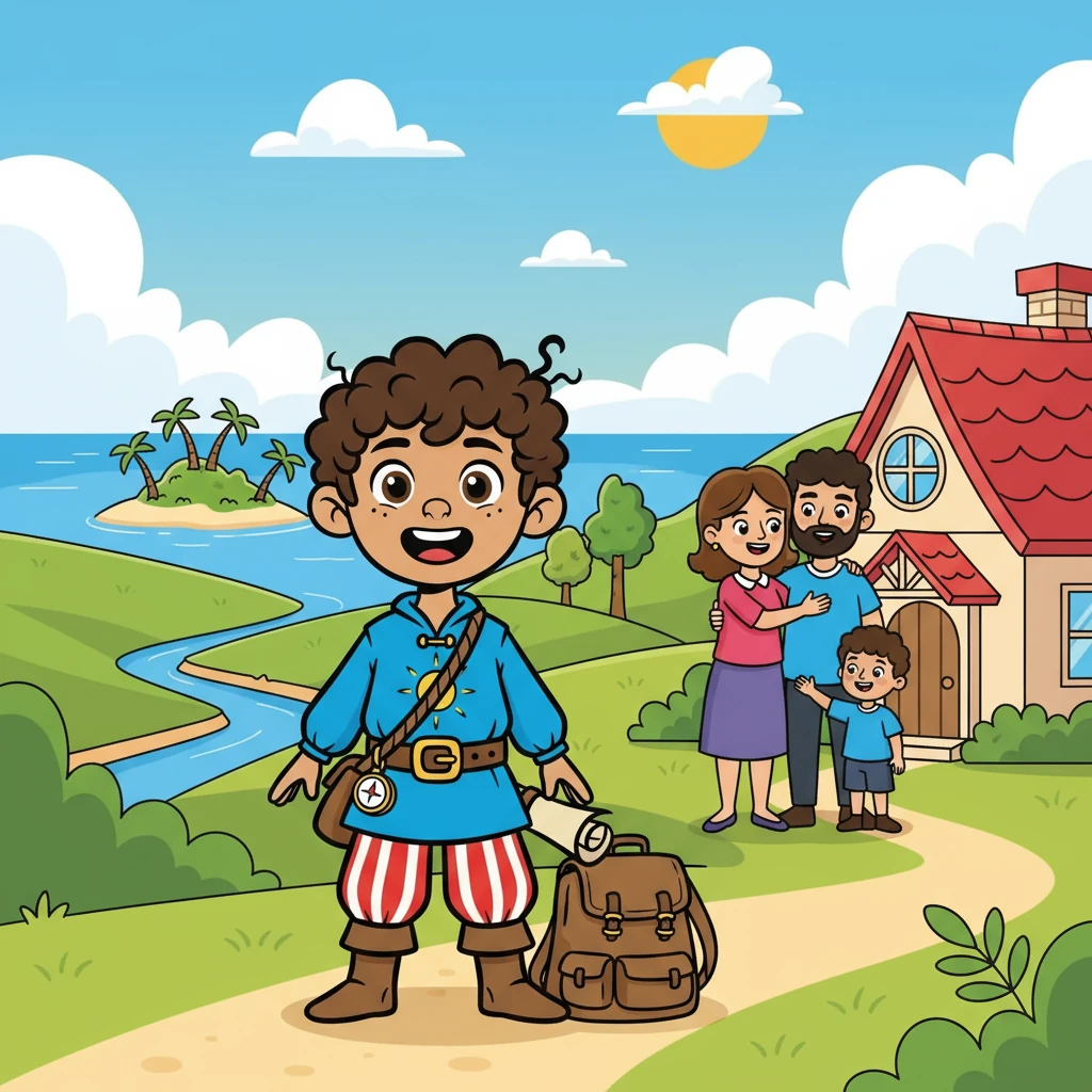 O mapa indicava um caminho secreto para a Ilha dos Amores. Luís, cheio de coragem, decidiu seguir as indicações, partindo numa jornada emocionante. Ele preparou uma mochila com o essencial e despediu-se da sua família, prometendo voltar com histórias incríveis.