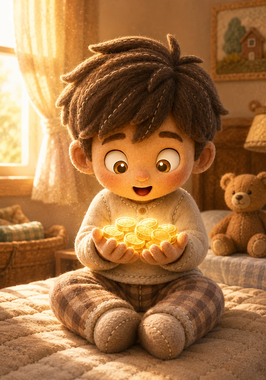 The next morning, the bright sun streamed through the window, blending perfectly with the persistent, gentle radiance of the ten coins. Leo smiled, realizing the magic wasn't just a dream from the night before. With his new treasures safely in his hands, he felt ready to learn everything about the incredible world of technology and wonder.