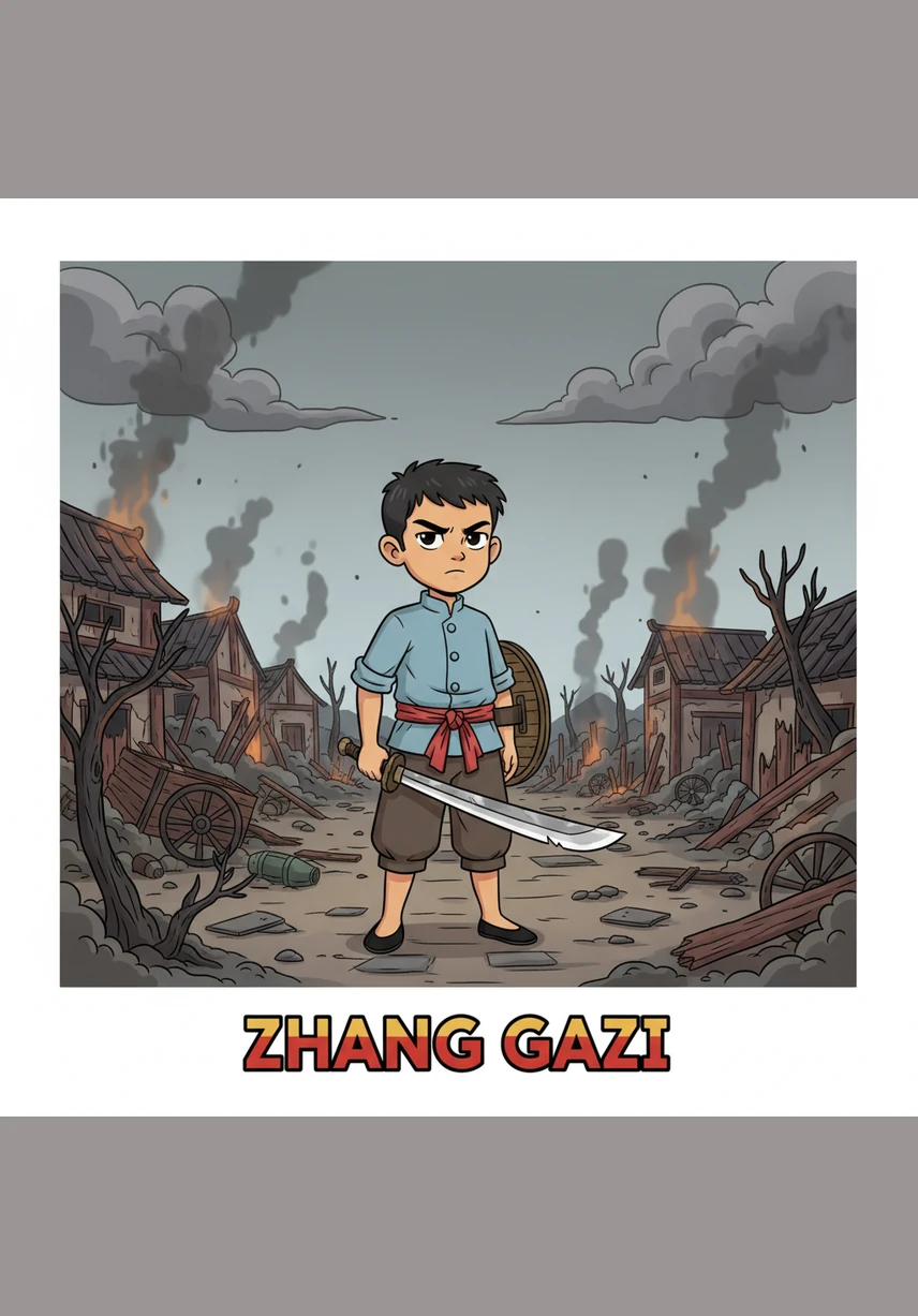 残酷的战争打破了家乡的宁静，鬼子突袭村庄，奶奶为了掩护八路军壮烈牺牲，连长钟亮也被抓走了。嘎子看着满目疮痍的家园，强忍泪水，背上小包袱毅然踏上了寻找游击队的道路。