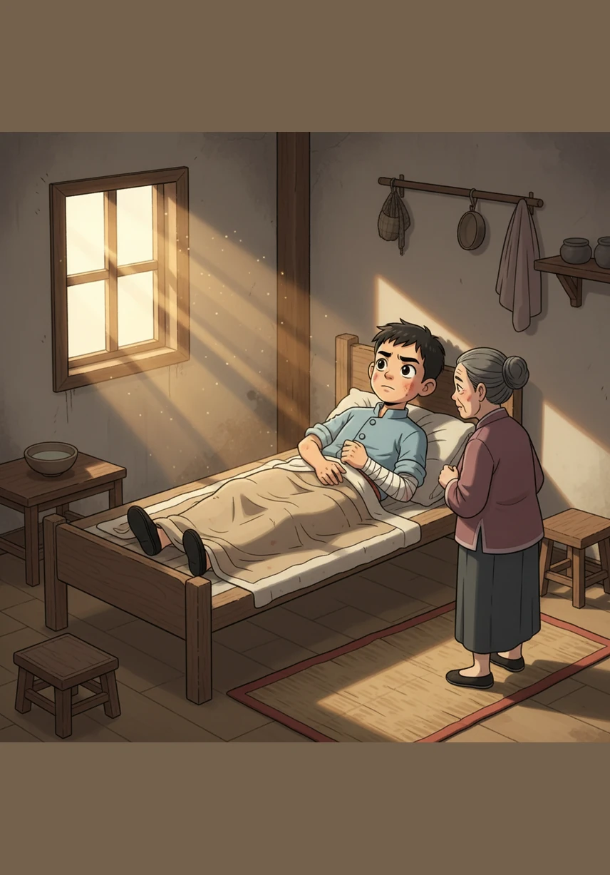 在一次激烈的战斗中，嘎子不幸负伤，被安排在老乡家里静养。虽然身体还没痊愈，但他心里始终挂念着前线的战况，总想着能快点回到战场，为奶奶报仇。