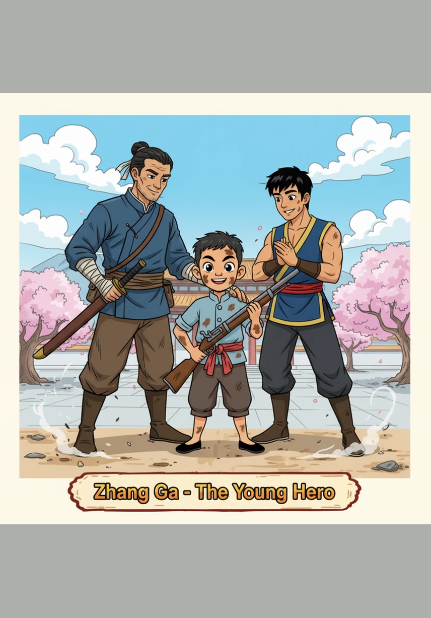 战斗胜利后，区队长在全队面前表扬了勇敢的嘎子，并奖励给他一支真正的小手枪。嘎子挺起胸膛，郑重地敬了一个军礼，正式成为了一名出色的八路军小侦察员。