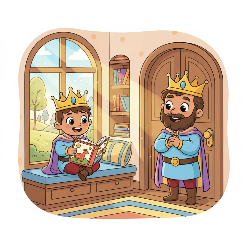 Now, Akhmet often sat by his window, confidently reading aloud from his favorite English picture book. He imagined all the new friends he would make and the exciting adventures he would have, all thanks to his new language. The King watched from the doorway, a look of immense pride beaming on his face.