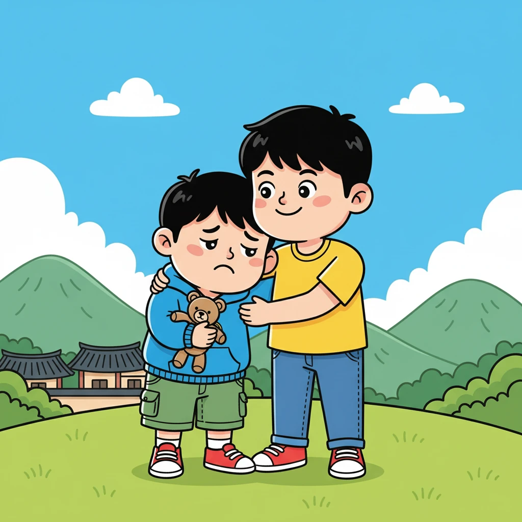 민수는 준호에게 기대어 걱정스러운 표정으로 말했다. "민수, 너 없이 난 뭐해?" 준호는 민수의 어깨를 감싸며 "나도 너 없이 못 살아. 우리 영원히 함께야."라고 다정하게 말했다. 그들의 굳건한 약속은 영원할 것 같았다.