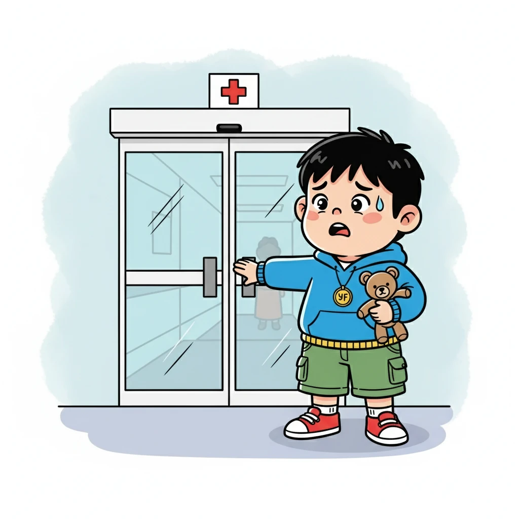 준호는 응급실 앞에서 초조하게 서 있었다. "민수... 민수야..." 그는 간절하게 민수를 불렀다. 그의 눈에는 걱정과 슬픔이 가득했다.