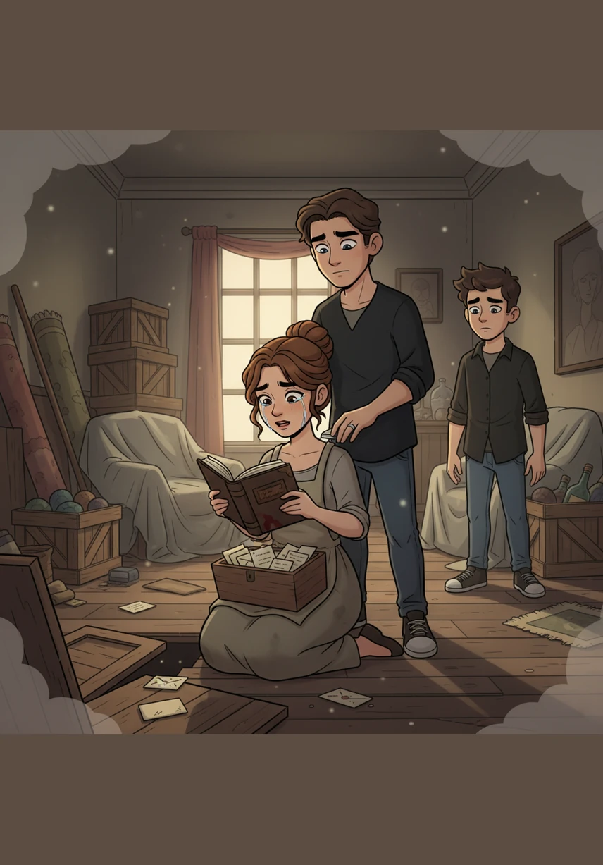 While cleaning the estate, Elara discovers a box of unsent letters and a blood-stained diary hidden beneath Julian’s floorboards. The words reveal years of silent sacrifice, every accident he prevented, and the depth of a love that asked for nothing in return. Tears blur her vision as she realizes the truth, just as Silas places a commitment ring on her finger, binding her to a future built on Julian’s silence.