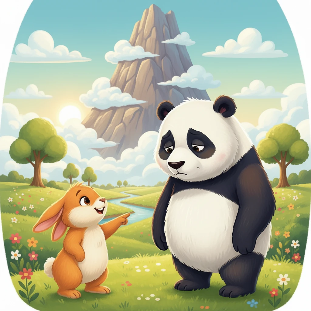 Pando spiegò a Zenzero che si era perso e cercava il suo villaggio, situato dall'altra parte della Montagna delle Nuvole. Zenzero, sempre pronto all'avventura, decise di aiutare il suo nuovo amico.