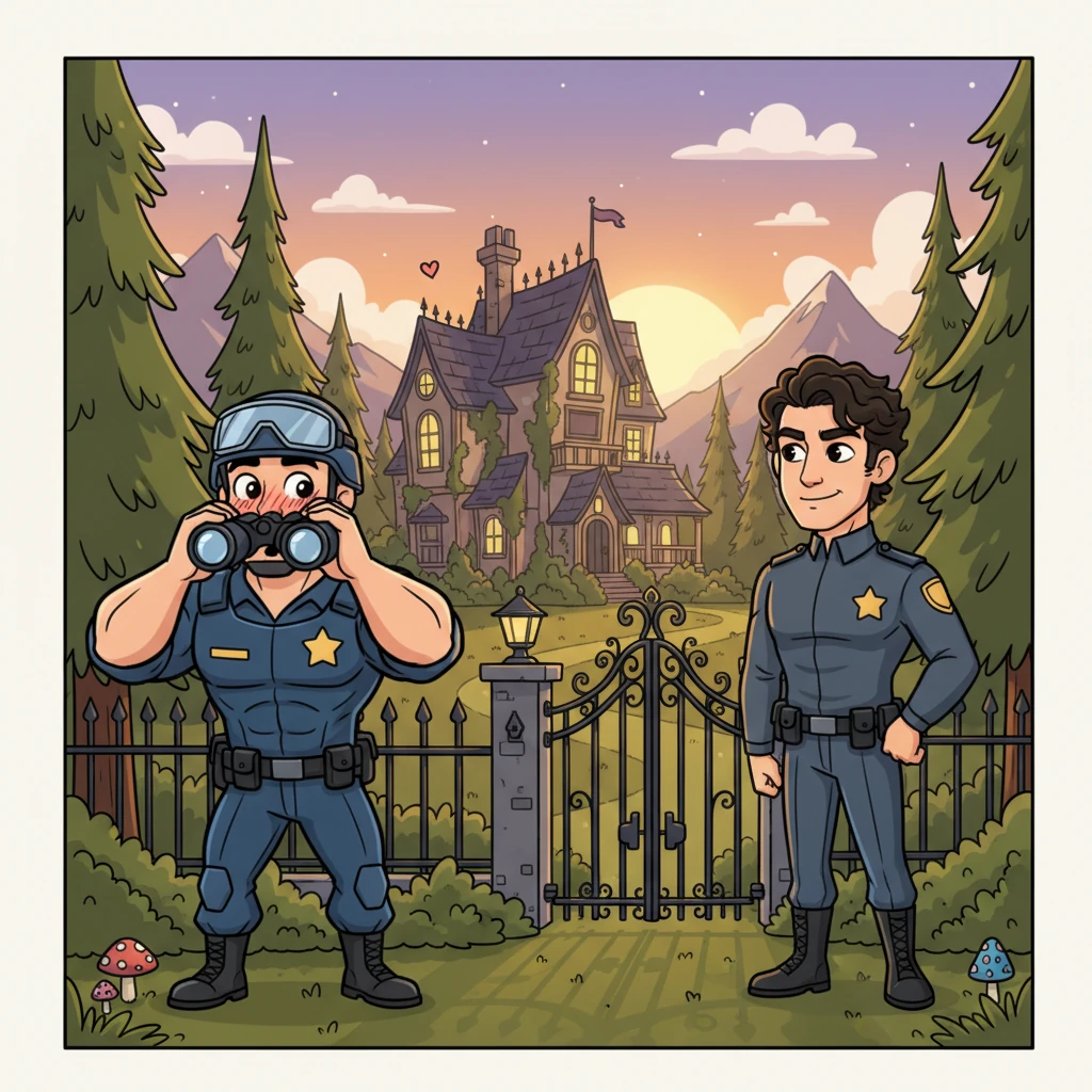 Their investigation led them to a secluded, heavily guarded house, the likely hideout for the kidnappers. As they meticulously staked out the property, Rex's gaze was unexpectedly drawn to one of the guards – a strikingly handsome man. In the midst of the dangerous mission, a surprising, complicated feeling began to stir within Rex.