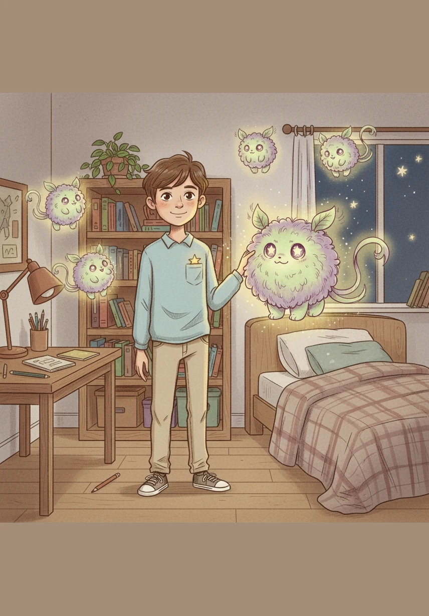 De retour dans sa chambre, Lucas découvre une petite étoile étincelante au fond de sa poche. Il sourit en se demandant si ce trésor magique lui permettra un jour de retrouver son ami et de vivre de nouvelles aventures.