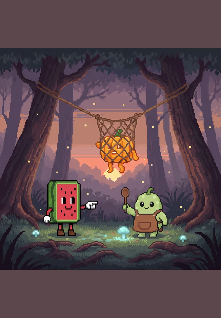 As evening fell, they entered a mysterious forest where the trees seemed to whisper in the wind. Peter the Pumpkin used his bright orange glow to light a path through the dark, keeping his friends' fears away.