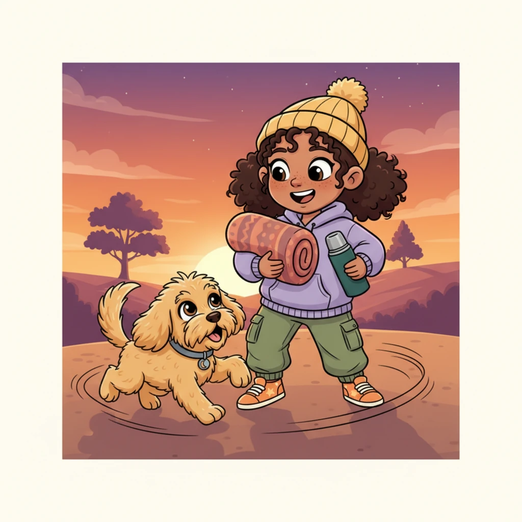 As the sun dipped below the horizon, painting the sky in hues of orange and purple, Stella grabbed her warmest blanket and a thermos of hot cocoa. Luna, sensing the special evening, pranced around her feet, eager to head outside. Their favorite stargazing spot awaited them.