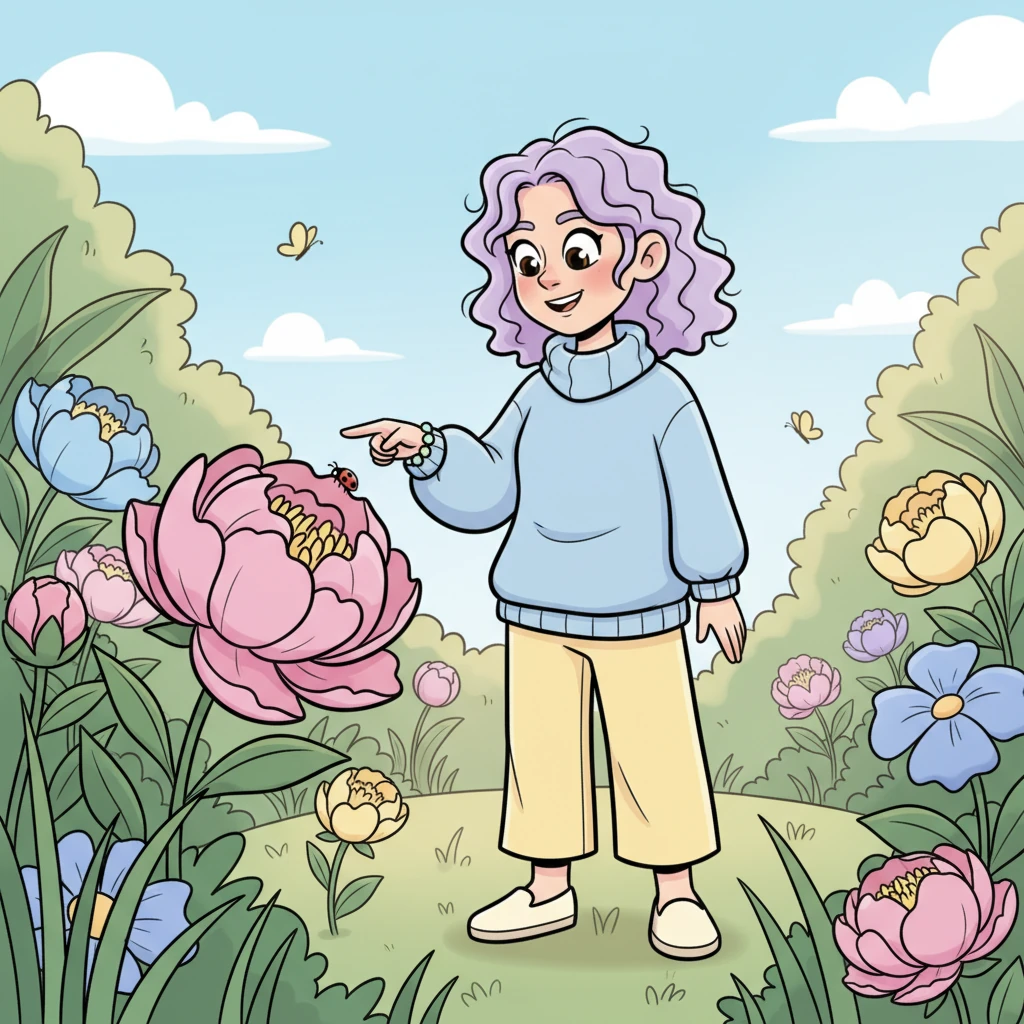 With each passing day and every gentle prompt, Lumi felt a wonderful change. Her shoulders relaxed, her smile returned, big and genuine. The frantic feeling was replaced by a quiet hum of contentment, like a peaceful melody playing just for her, as she noticed the small, beautiful things all around.