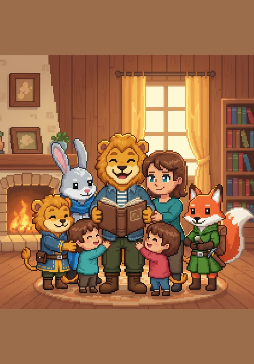 Now, Leo closes his old photo album with a happy smile and a big hug for his family. He knows that every memory from his twenties helped him become the wise and loving character he is today.