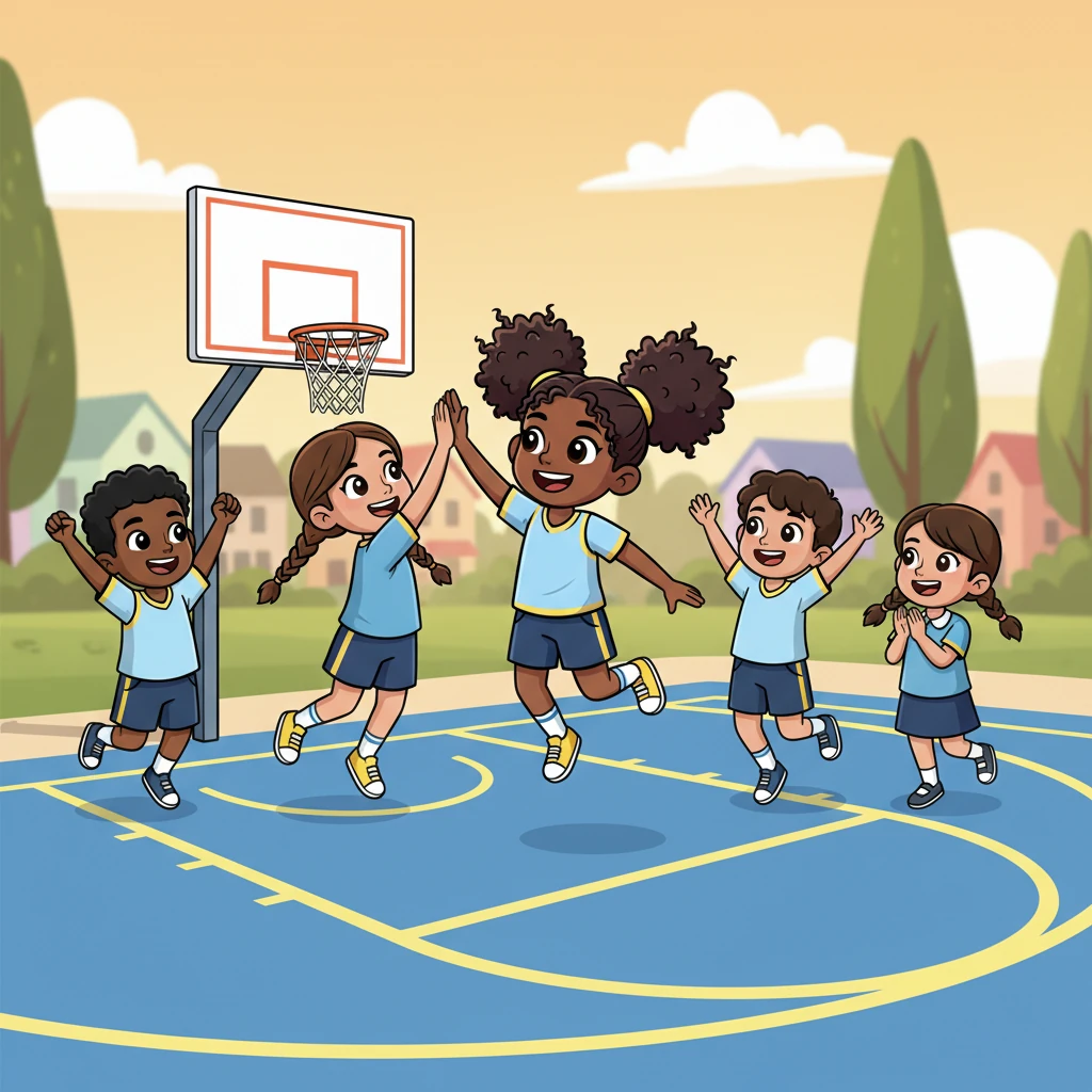 Maya beamed, high-fiving her teammates, feeling a surge of pride and accomplishment. They might not have won every game, but she had learned that with hard work, a little help from family, and believing in herself, she could achieve anything. Her perfect swish was just the beginning!