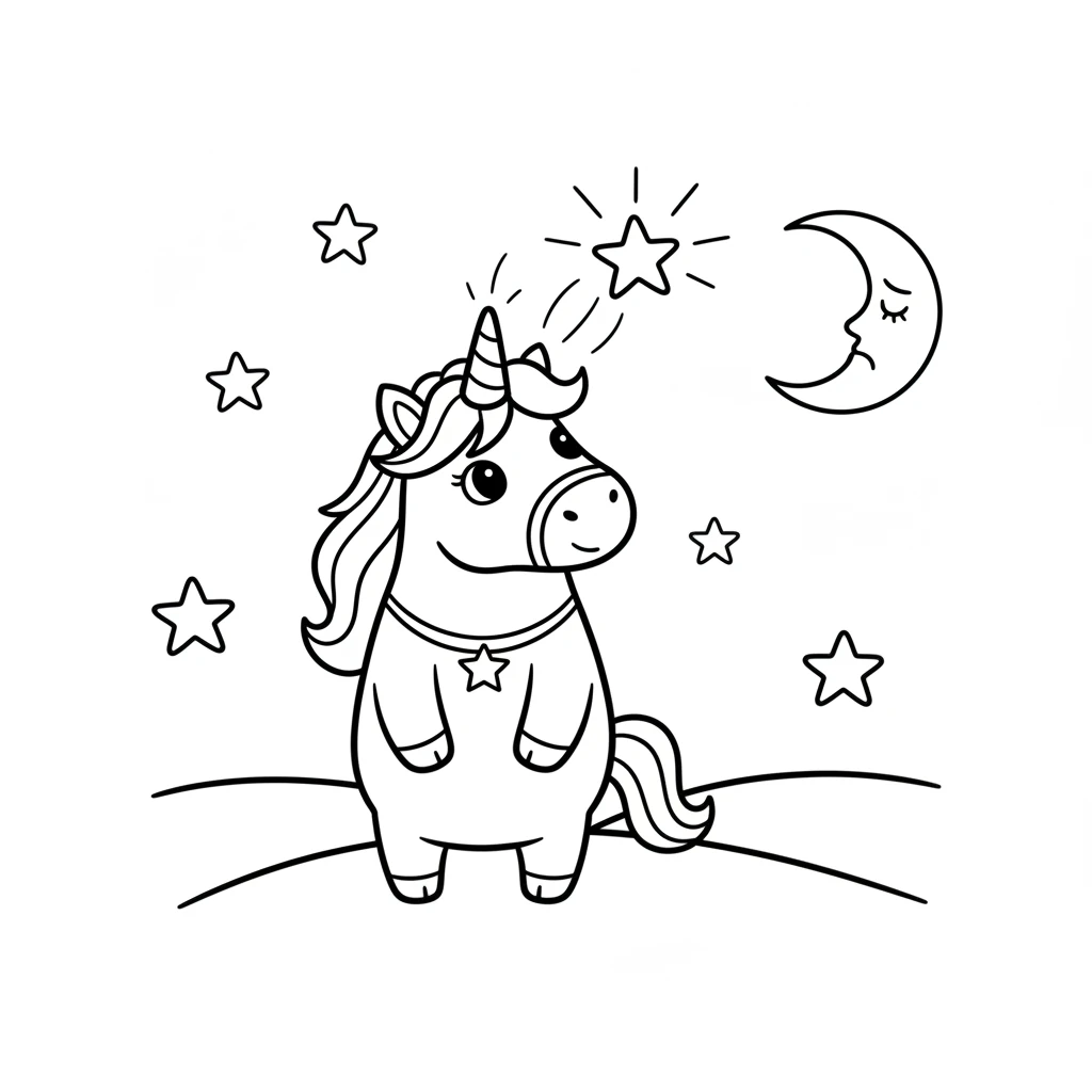 unicorn coloring page - 涂色本