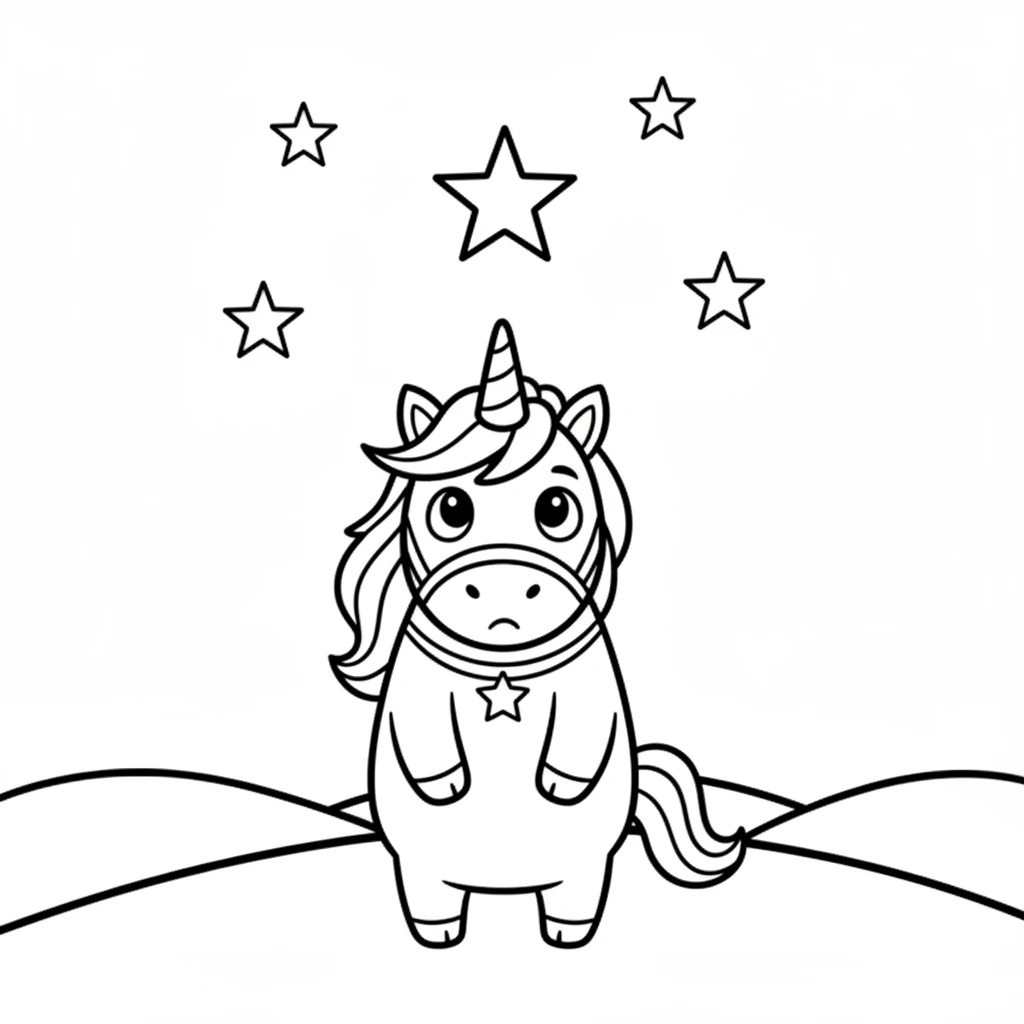 Sparklehoof looks up, its gentle eyes filled with concern. It knows something is wrong when the stars don't twinkle their usual bright dance. It decides to find out why.