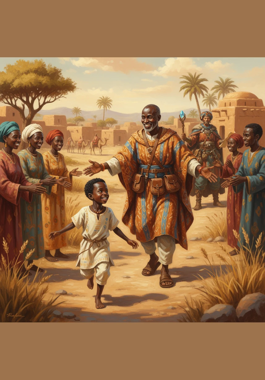 Amadou regresa a su aldea feliz de ser parte de una cultura tan rica y valiosa. Glosario: Sahel (tierra fértil), Griot (narrador), Caravana (viajeros). Preguntas finales: ¿Qué aprendió Amadou sobre su imperio? ¿Por qué es importante la historia oral?