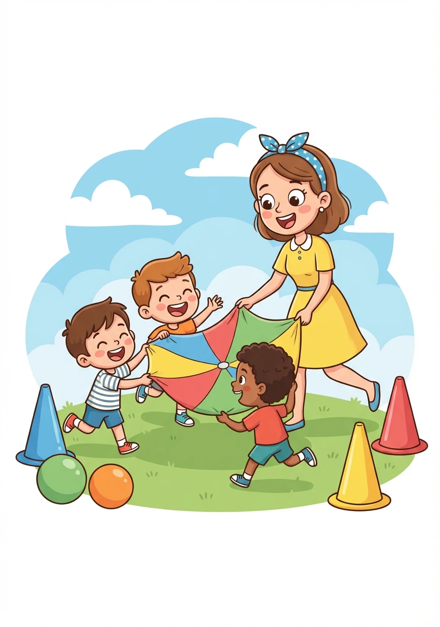 A professora cria jogos e brincadeiras que envolvem todos os alunos, inclusive Simão. Ele se sente mais integrado e começa a participar das atividades.