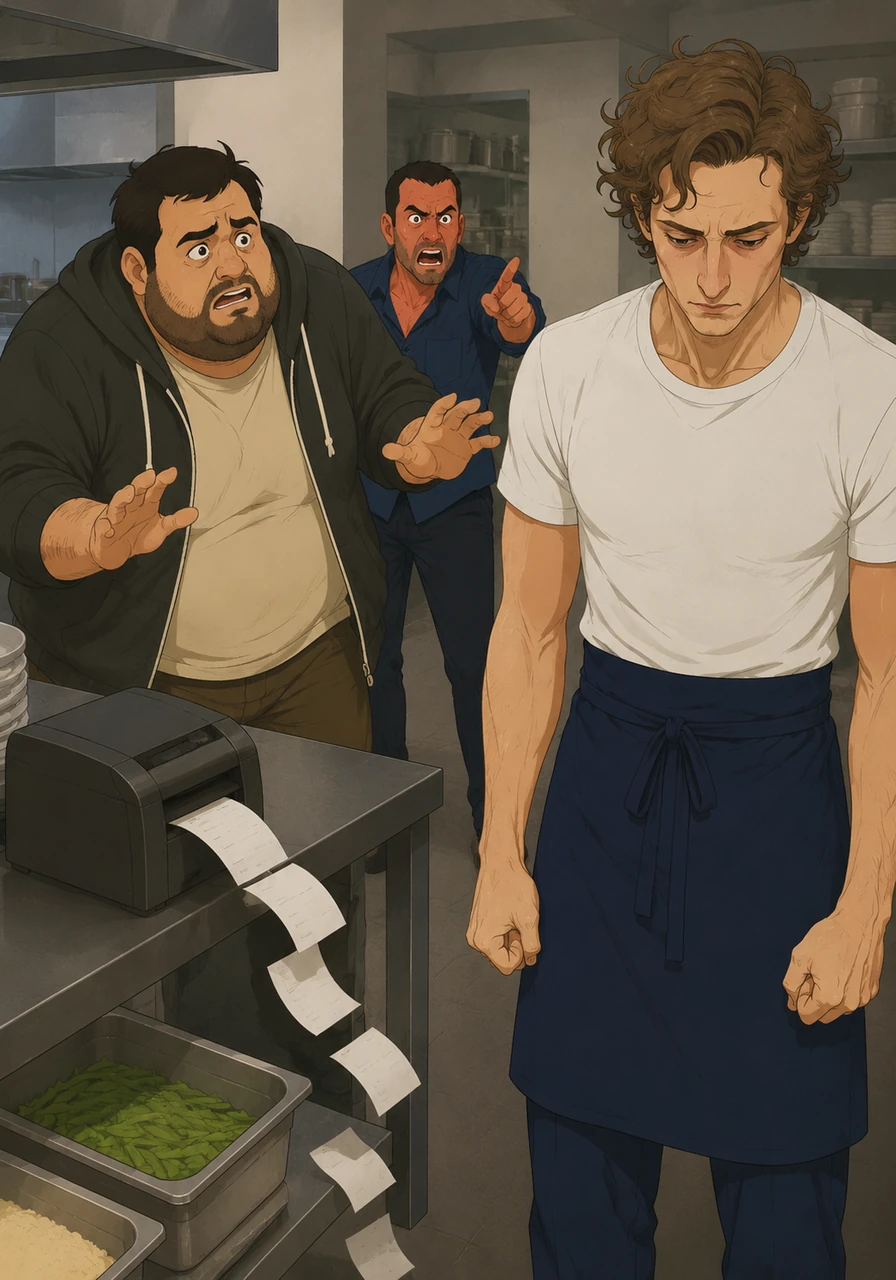 Fak looks over at Carmy, eyes wide and pleading for an intervention, but Carmy remains a statue of simmering resentment. The tickets for the lunch rush are already beginning to spit out of the machine, adding a frantic rhythmic clicking to the growing noise.