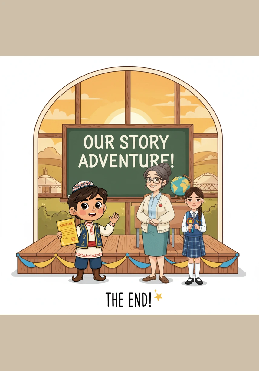 Күн батып, балалар мектепке жақсы көңіл-күймен оралды. Олар бүгін көп нәрсені үйренді және «Мәдениетті бала — әдепті бала» екенін жүректерімен түсінді. Бұл саяхат олар үшін ең пайдалы сабақ болды.