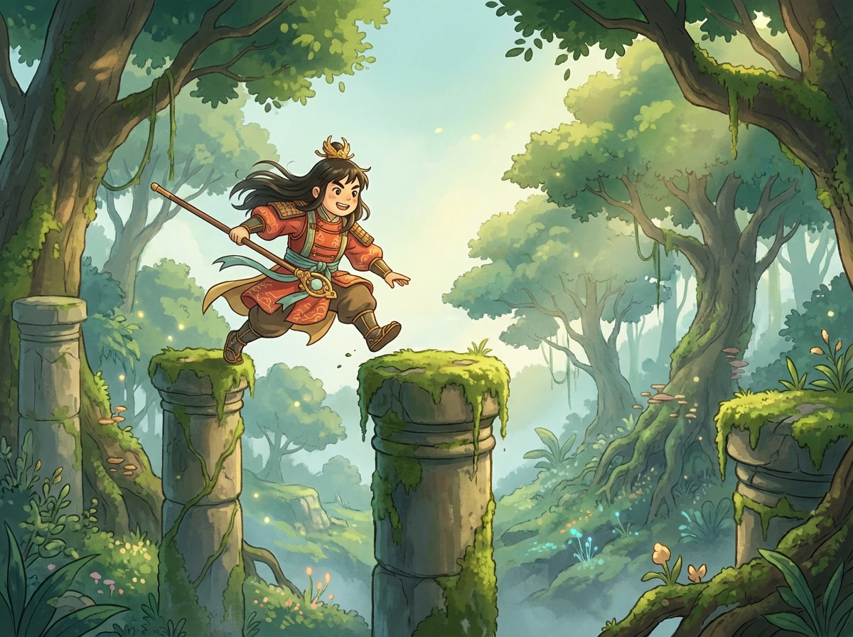 在花果山的山顶,一块巨大的石头吸收着日月精华。这块石头孕育着一个生命,一个不同寻常的生命。周围的猴子们好奇地围观着,期待着它的诞生。