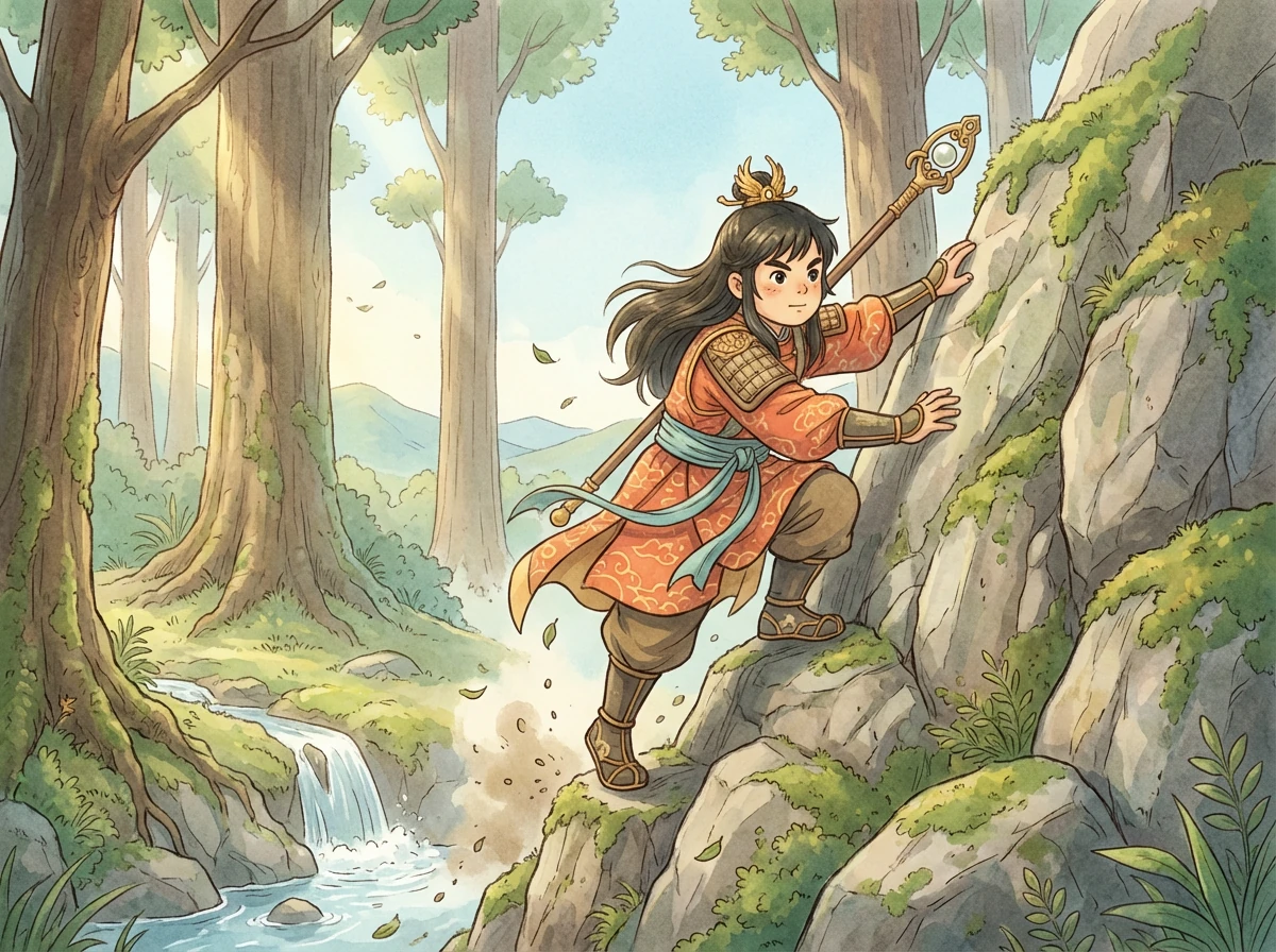 悟空学成归来,发现花果山被一群妖魔侵占。他怒火中烧,决心保护自己的家园。他挥舞着仙人所赠的金箍棒,与妖魔展开激战,最终将他们赶走。他的心中燃起更大的野心:他要让整个天庭都听到他的名字。