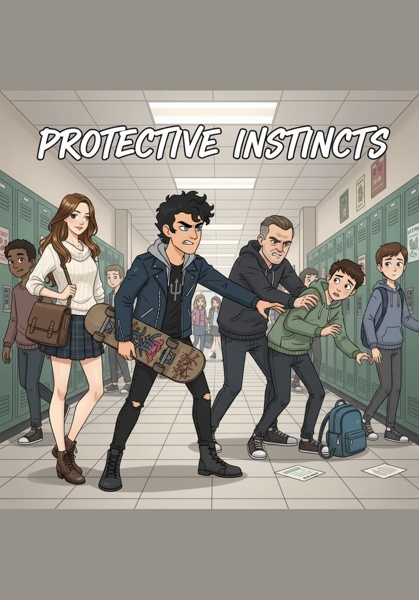 When another student begins to insult Victoria in the hallway, Percy’s protective instincts flare as he steps in and grabs the bully's collar. Victoria watches in silent surprise as the boy everyone fears becomes her unexpected shield against the school's cruelty.