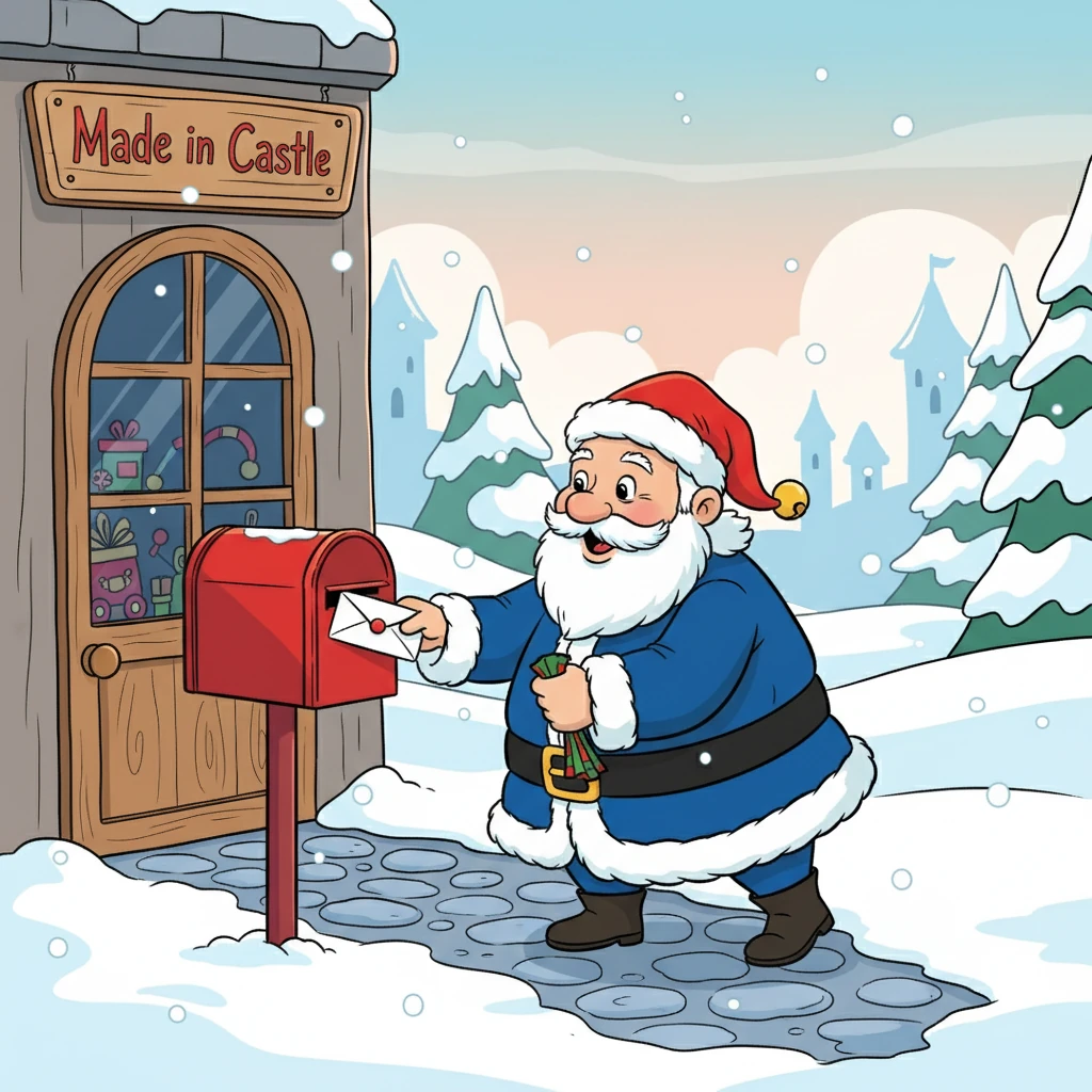 À l'entrée de la boutique "Made in Castle", une boîte aux lettres rouge attendait. C'était là que les enfants déposaient leurs lettres et leurs listes de Noël, remplies de rêves et de souhaits.