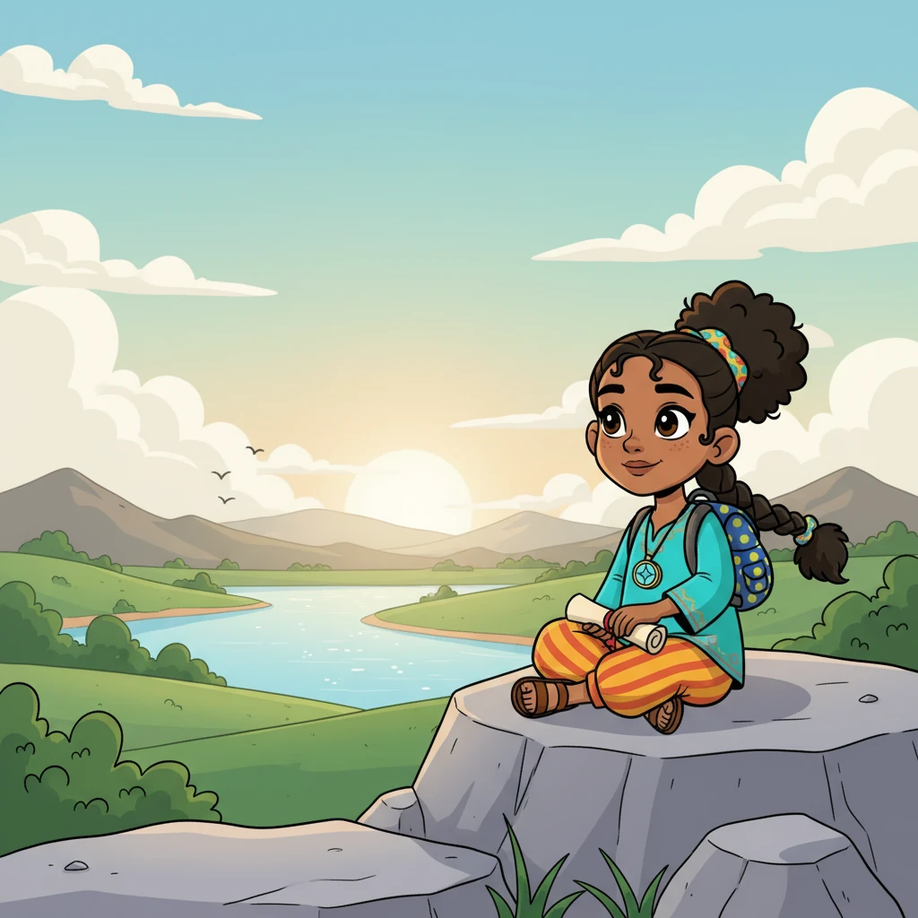 A wave of emotion washed over Amina as she took in the stunning vista. She felt a deep sense of calm and reflection, realizing the true beauty of the place she had discovered. She sat and enjoyed the view.
