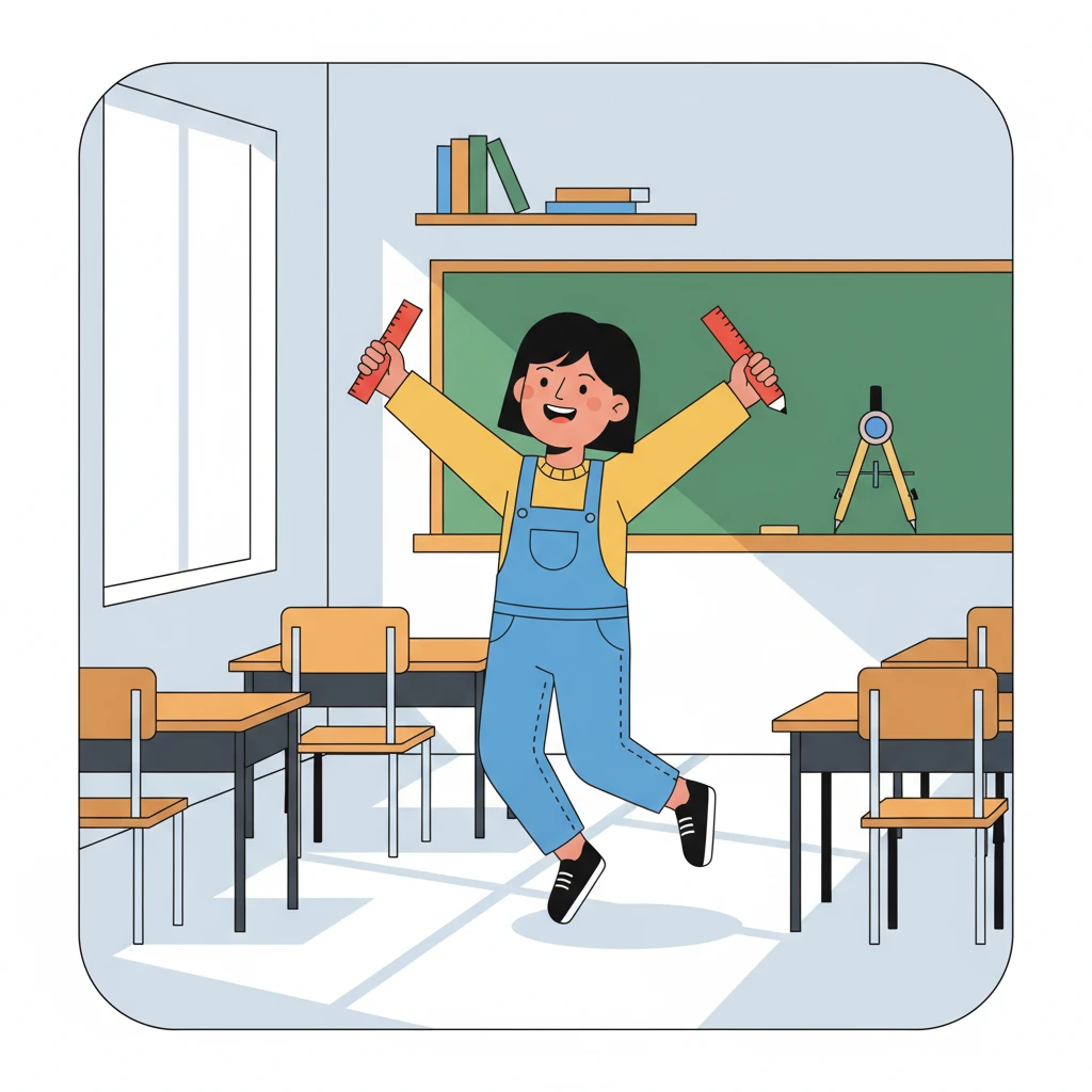 Maya, seorang siswa yang ceria, selalu siap untuk petualangan baru di kelas. Hari ini adalah pelajaran matematika, dan ia sangat antusias dengan topik baru yang akan mereka pelajari. Meja-meja di kelas tertata rapi, menunggu untuk diisi dengan ide-ide cemerlang.