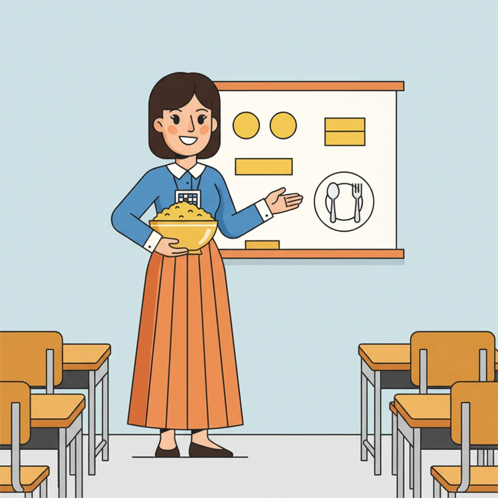 Ibu Sany, guru matematika yang ramah, tersenyum di depan kelas. Ia memulai pelajaran dengan sebuah tantangan: membantu mempersiapkan Nasi Kuning untuk perayaan sekolah. "Kita harus memastikan semua orang mendapat porsi yang pas," katanya.