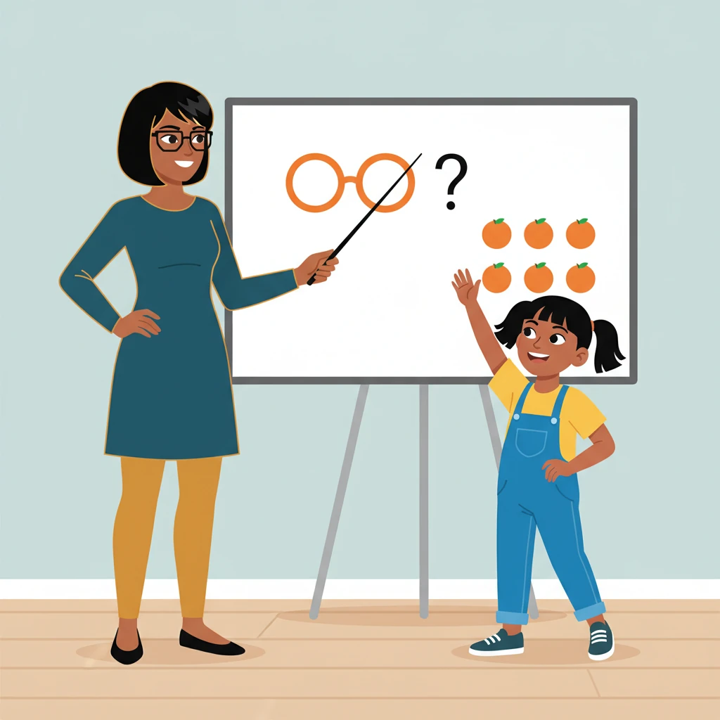 "Jika kita ingin membuat dua gelas jus, berapa banyak jeruk yang kita perlukan?" Ibu Sany bertanya. Maya mengangkat tangannya dengan cepat, "Enam jeruk, Bu!" jawabnya penuh semangat. Ia sudah mulai memahami konsepnya.